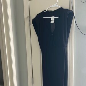 Black Asymmetrical Sheath Dress Mock dress